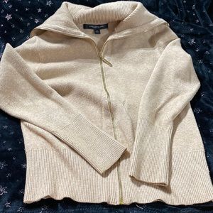 Long collared zip up